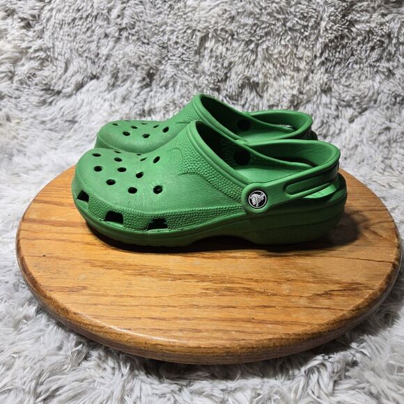 Crocs Classic Clogs Womens Size 6.5 Mens Size 4.5  Green Ivy Elf Trim Rubber - Picture 2 of 7
